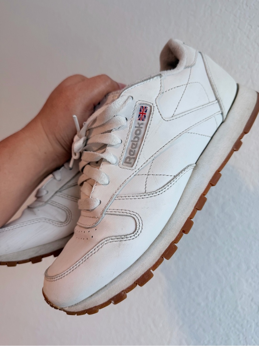 Classic Reebok Women's White Leather Sneakers